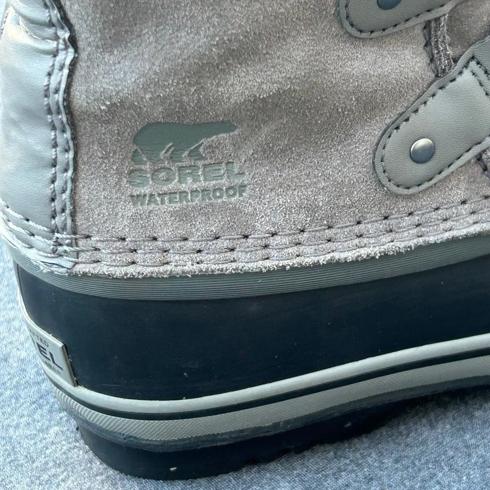 Sorel Joan of Arctic Youth Girls 4 Gray Waterproof Insulated Snow Boots Faux Fur